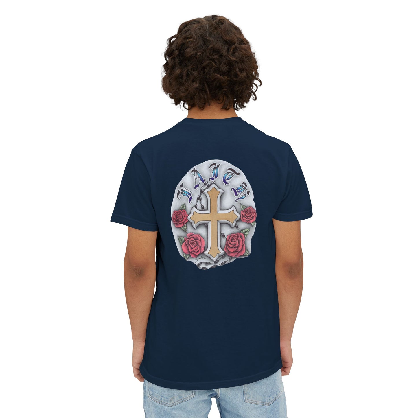 FAITH – Cross & Roses Pocket T-Shirt
