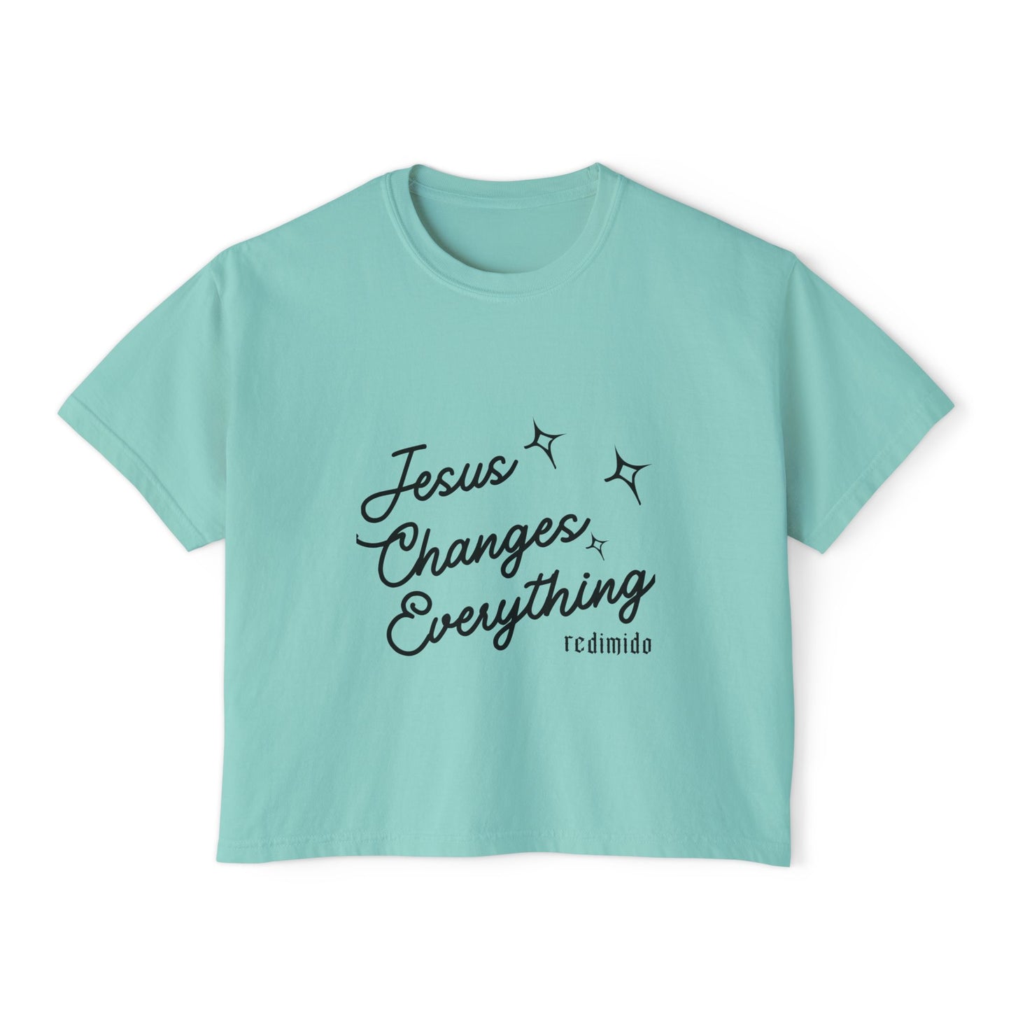 Jesus Changes Everything Boxy Tee — Women’s Faith Graphic Shirt